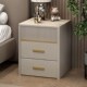 床头柜白色浅灰色浅卡其实木生态板材烤漆床边柜配套床头柜三抽屉