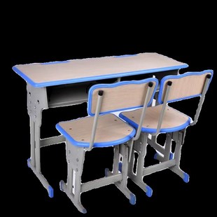 精选双人中小学生课桌椅套装书桌校园教室培训辅导班可升降写字桌