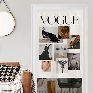 网红门帘子隔断帘卫生间厕所卧室试衣帽间家用免打孔挂布帘遮挡帘