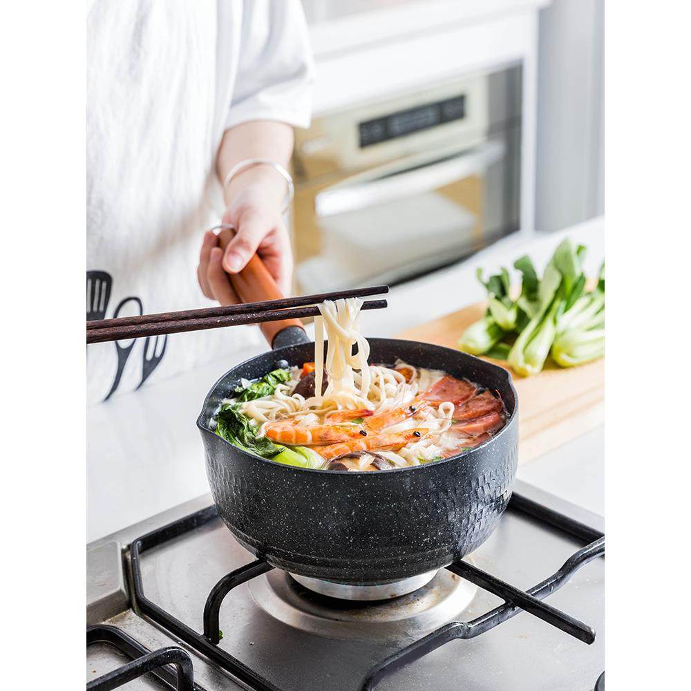 摩登主妇日式雪平锅家用泡面煮面小锅子煮粥锅麦饭石不粘奶锅煲粥