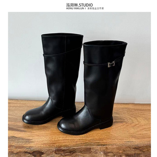 爆款 2025秋冬新款 长靴巨好看高筒骑士靴 棕色长筒靴子女款 泓阳琳