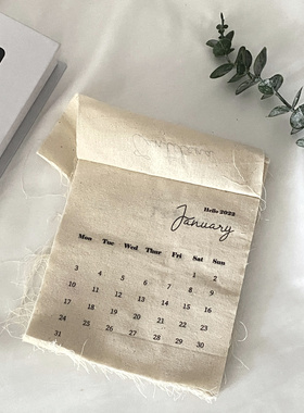 ins韩风创意个性布艺2025年新年日历帆布挂钩式英文棉布制作挂历