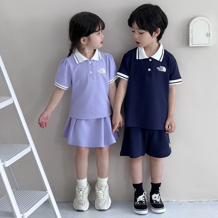 夏季小学生套装幼儿园园服短袖毕业照校服学院风潮园服兄妹装