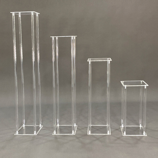 水晶路引方柱透明亚克力方架烛台婚庆道具几何花架橱窗装饰布置架