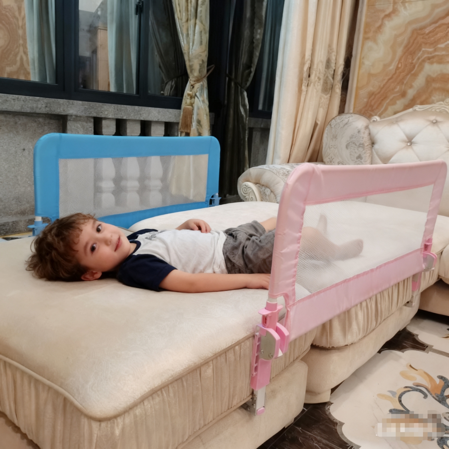 防摔宝宝儿童婴儿床围栏免打孔折叠加高床护栏沙发防掉防撞