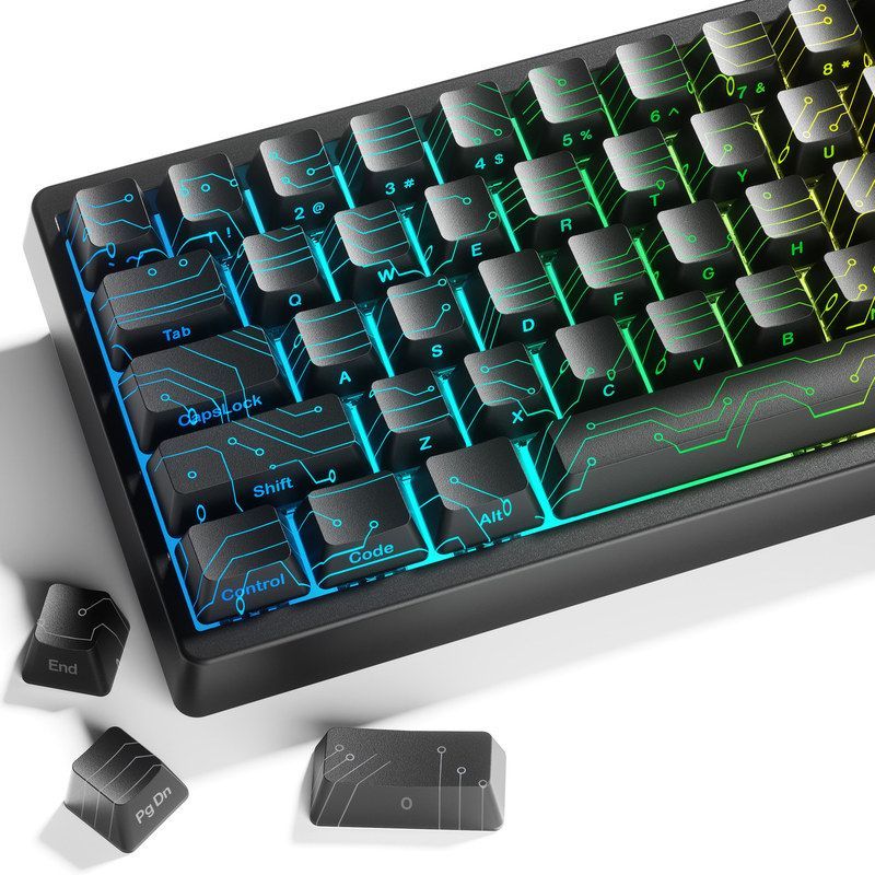 键118高度于OE机械适用纹理电路透光图案2.0视界电子磁轴键盘XVX