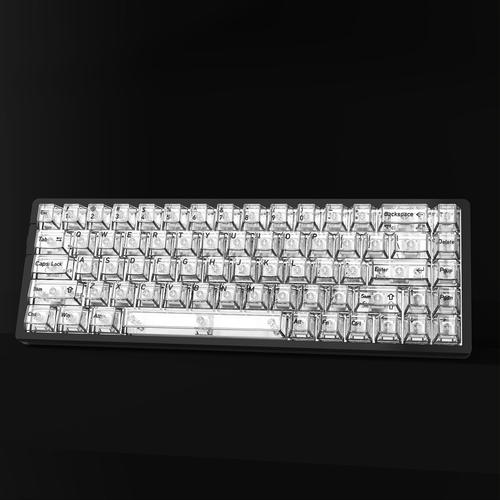 PC白色全透明键帽  英/日/俄/韩文全透多语言按键