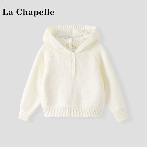 La Chapelle【拉夏贝尔】秋冬季女童洋气百搭连帽针织毛衣LA3783