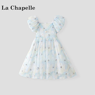La Chapelle【拉夏贝尔】时尚夏季度假风碎花儿童连衣裙LD2100