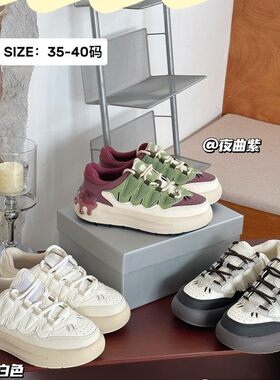 2026年春季新品单鞋韩国platbase女式萝卜鞋子低帮学生四季板鞋潮