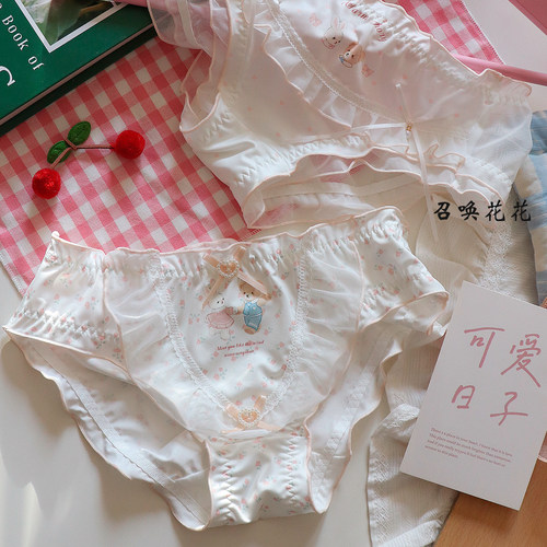 奶甜可爱的洛可可小熊兔子内裤女