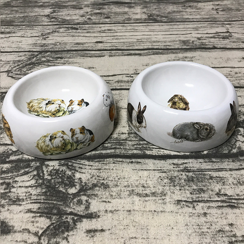 兔子碗兔食盆防扒陶瓷兔粮碗兔食盆荷兰猪碗龙猫豚鼠松鼠兔饲料碗图片