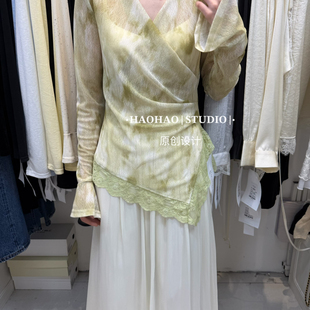 无配件 晕染蕾丝拼接上衣小衫 26068 26年春款 HAOHAO好好