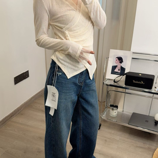 上衣小衫 拼接网纱钻钻法式 26018 26年春款 HAOHAO好好