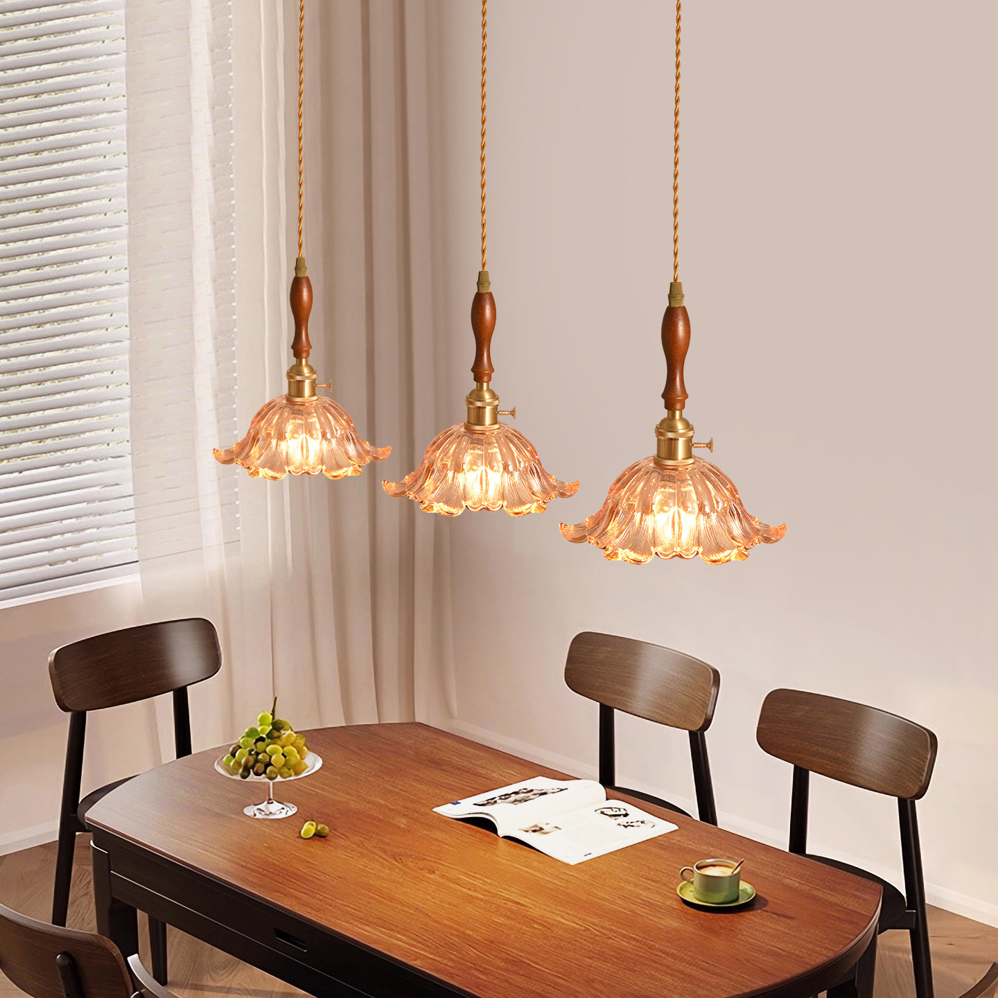 北欧日式简约餐厅吊灯法式复古怀旧玻璃灯店铺吧台咖啡厅灯具灯饰