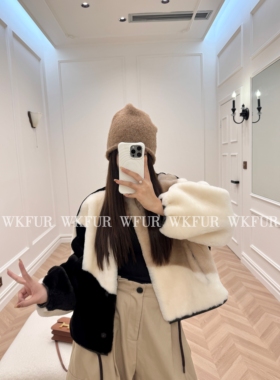 【WK】“冬日暮色”进口美利奴羊皮毛一体皮草外套 K825