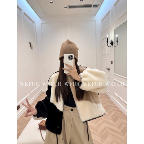 【WK】“冬日暮色”进口美利奴羊皮毛一体皮草外套 K825