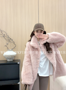 【WK】“漫步香榭”进口托卡直毛羊皮毛一体皮草外套 K54022