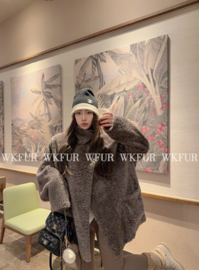 【WK】“半熟冬日”南非进口LACON拉贡双穿羊皮毛一体外套 K61130