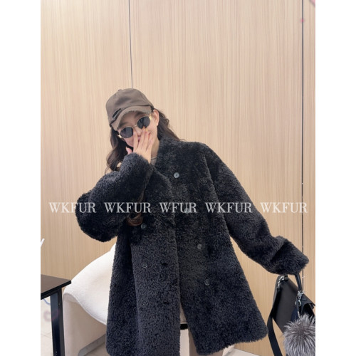 【WK】“巴黎未晚”南非进口LACON拉贡双穿羊皮毛一体外套 K2561