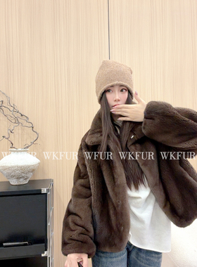 【WK】“奢雅风韵”进口短二水貂皮草外套 K1205
