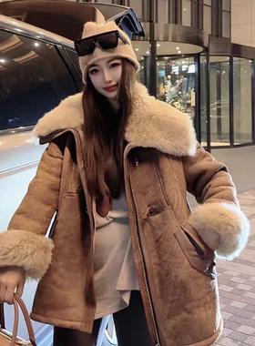 【WK】“天使翅膀”土耳其进口磨砂皮毛一体皮草外套 KD4460
