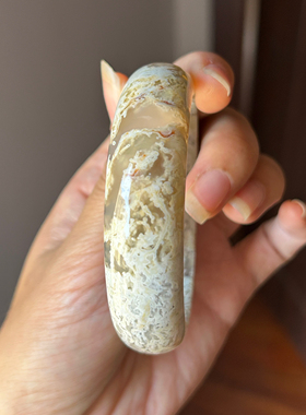 《心如冰川》白水草冰晶冰飘 水草玛瑙手镯阜新本地玛瑙手镯 60