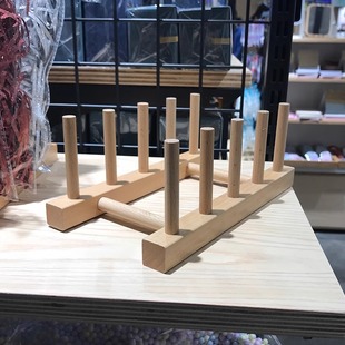 A4书本展示架木质书籍陈列收纳架化妆贴纸置物架茶饼超市碗盘架