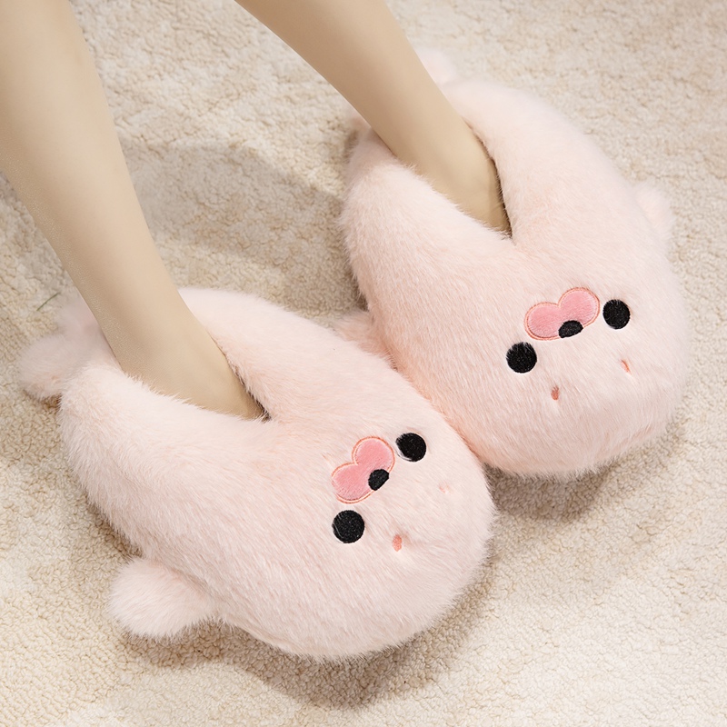 卡通可爱小海豹海狮棉拖鞋女冬季室内家用保暖防滑包跟拖鞋