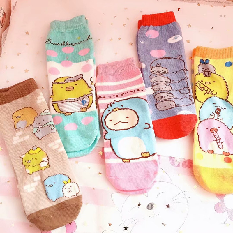 卡通小动物短袜6双包邮