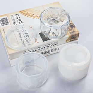 diy高透切面首饰叠叠乐收纳盒滴胶模具 摆台装饰品收纳盒硅胶模具