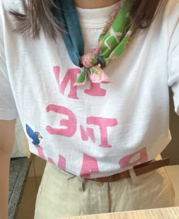 2026上新日系小众贵牌45R家刺绣小鸟短T印花竹节棉舒适短袖T恤女