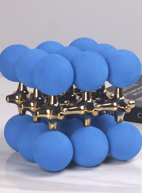 珠点圆球摆件几何抽象正方体简约现代酒店样板房软装饰品桌面摆设