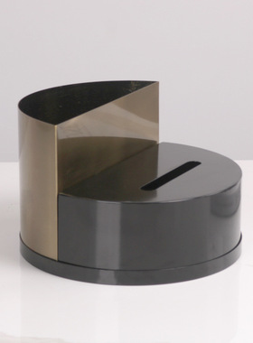 轻奢干花花器二合一纸巾盒摆件创意客厅桌面别墅样板间摆设装饰品