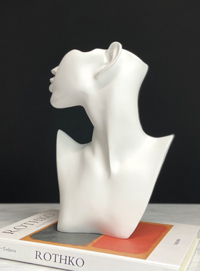 树脂抽象人头摆件首饰展示架品质珠宝展示道具样板房陈列装饰品