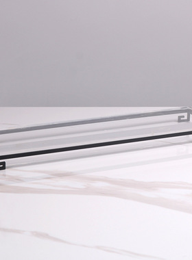 新中式亚克力金属托盘摆件茶盘茶几茶室家居客厅收纳样板房装饰品