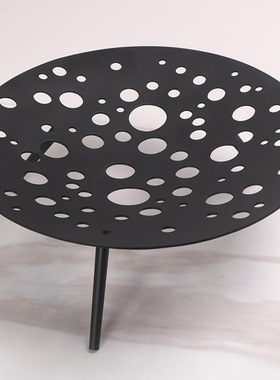 现代轻奢黑色银色镂空果盘客厅桌面水果托盘圆形收纳摆件家居饰品