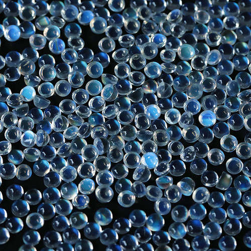 天然月光石裸石戒面 圆形2MM3MM4MM5MM6MM7MM 强蓝光配石可定制