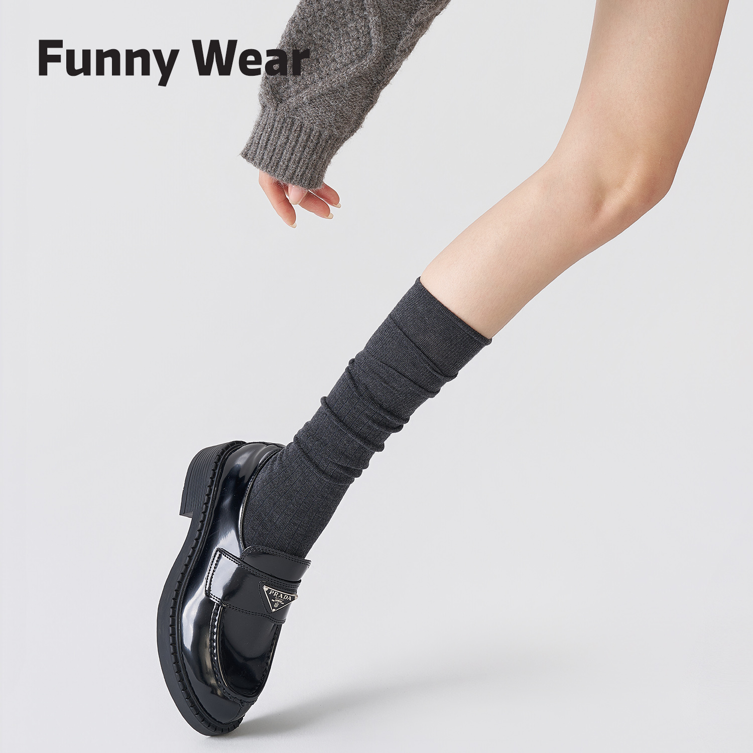 美丽诺羊毛袜子女秋冬季小腿袜