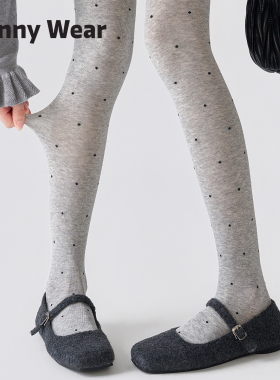 波点连裤袜春秋季微压修身少女深灰色显瘦打底裤春夏格雷系袜子女