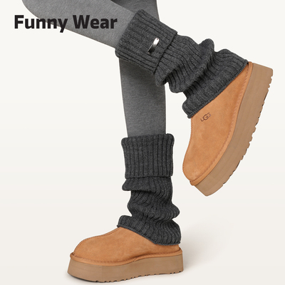 金属标袜套堆堆袜女春秋季格雷系