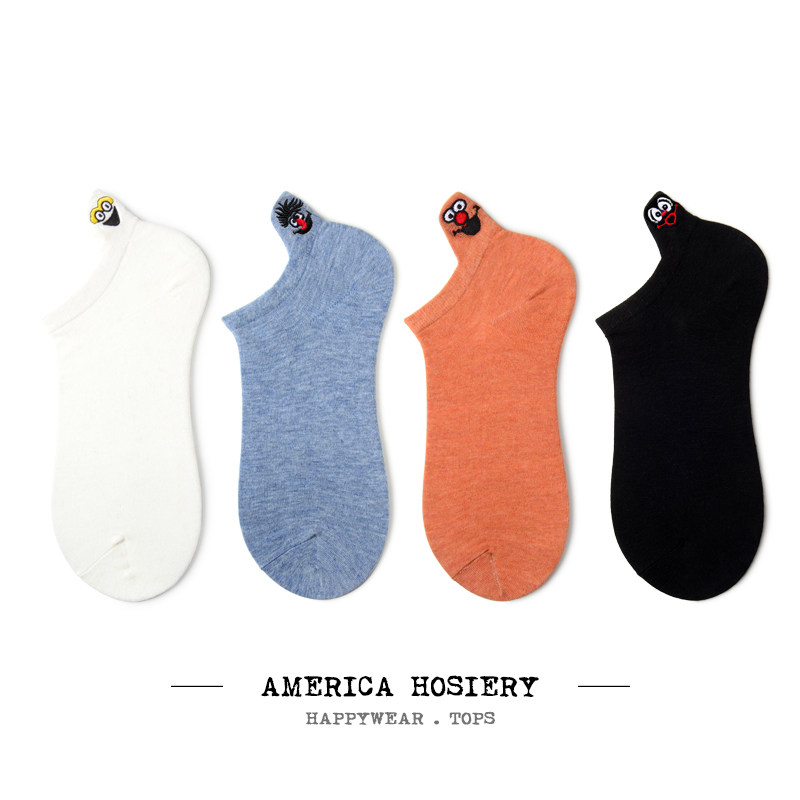 笑脸袜子女纯色ins潮短袜韩日系可爱浅口船袜学生耳朵运动风棉袜,女士内衣/男士内衣/家居服,船袜,淘宝优惠券,粉丝福利购,淘宝优惠卷