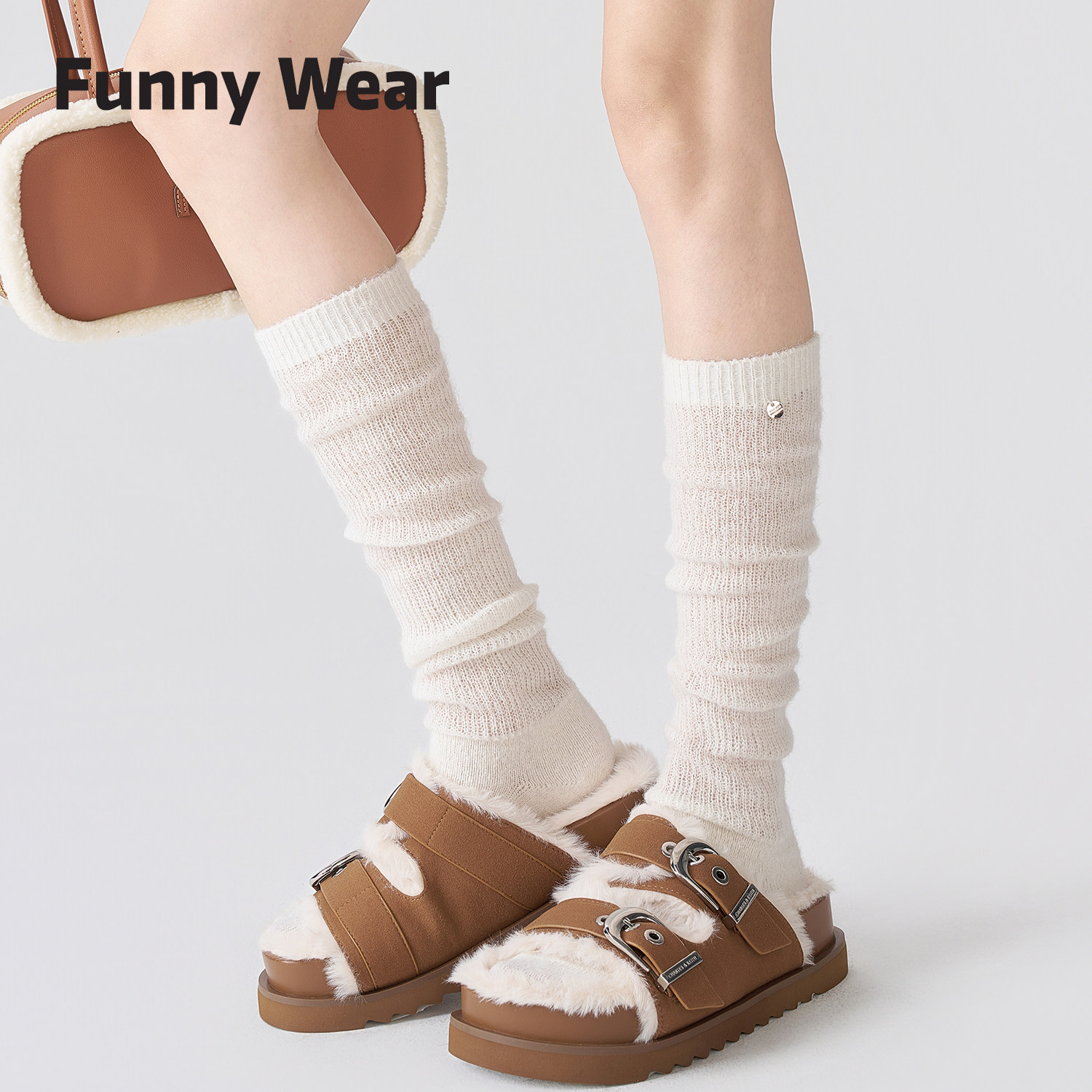 白色堆堆袜女秋冬季保暖显瘦小腿袜亮片中筒袜配勃肯鞋长袜含羊毛,女士内衣/男士内衣/家居服,中筒袜,淘宝优惠券,粉丝福利购,淘宝优惠卷