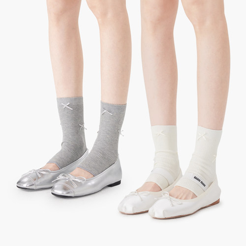 白色袜套女夏季薄款蝴蝶结堆堆袜