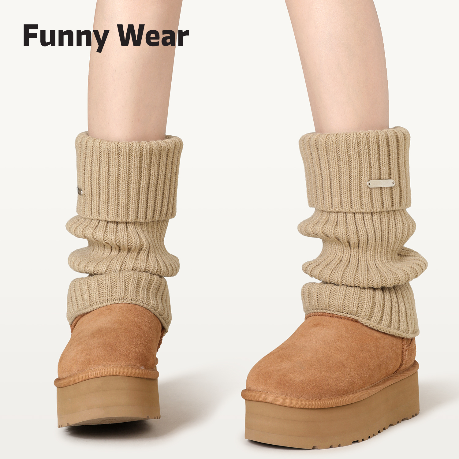 袜套堆堆袜女秋冬季美拉德金属标粗线袜子亚比y2k辣妹雪地靴腿套