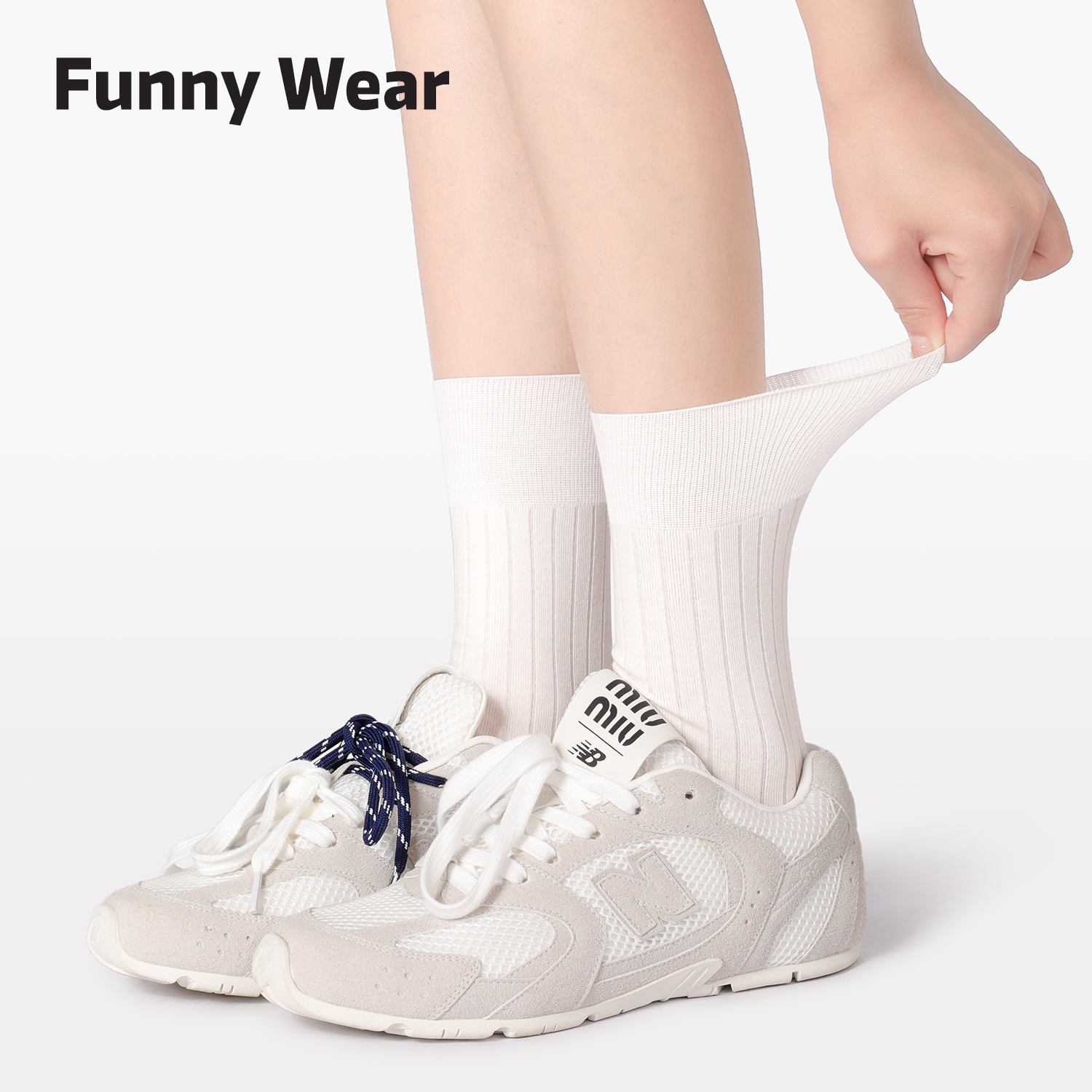 白色袜子女春秋薄款芭蕾风堆堆袜