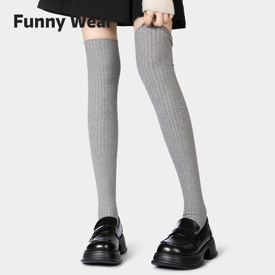 袜子女过膝长筒袜秋冬季配靴子