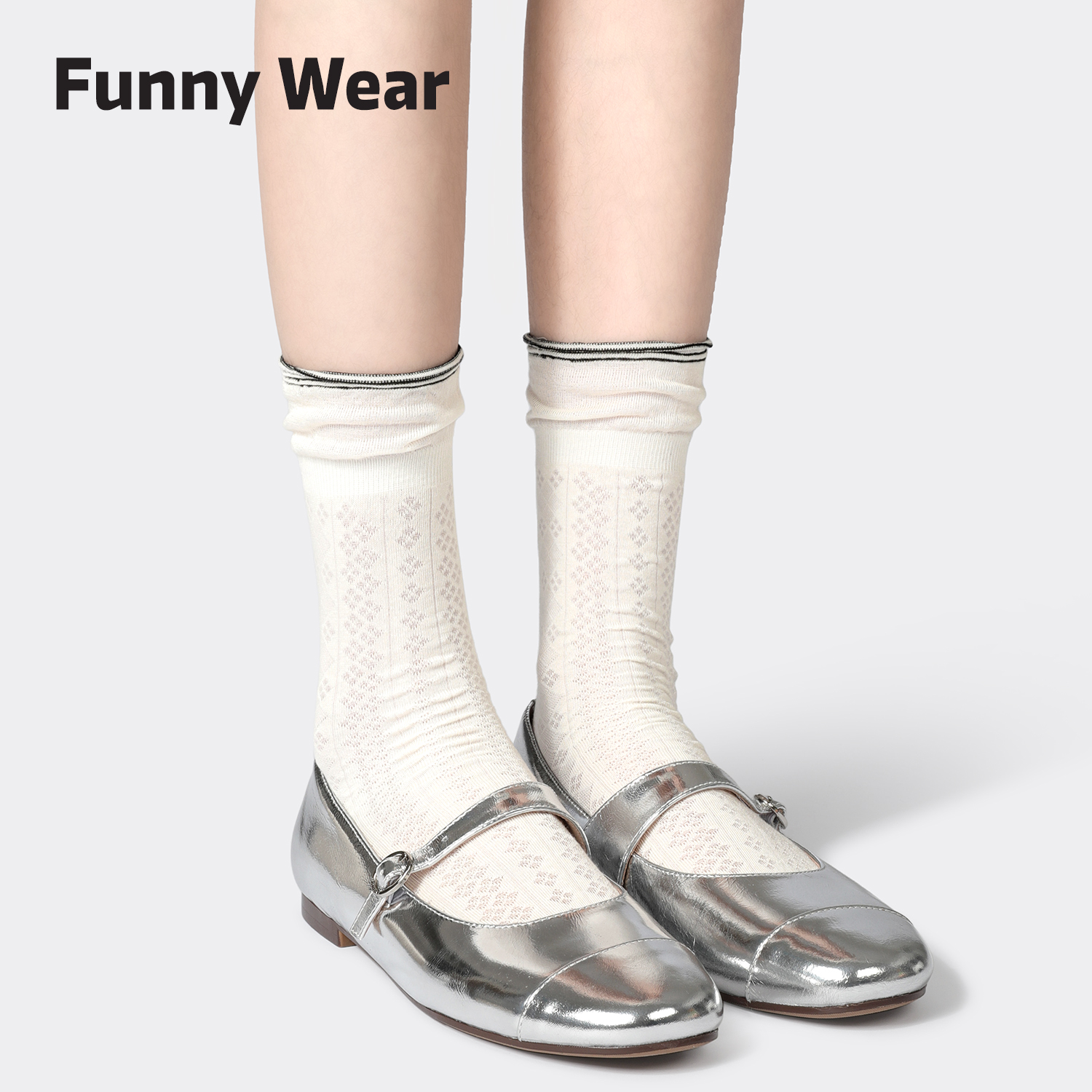 袜子女春秋薄款中筒袜配玛丽珍鞋