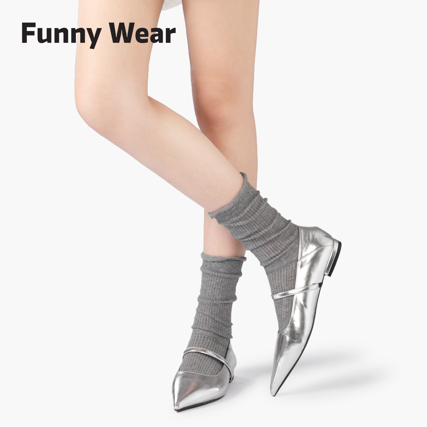 灰色袜子女春夏季薄款透气中筒袜