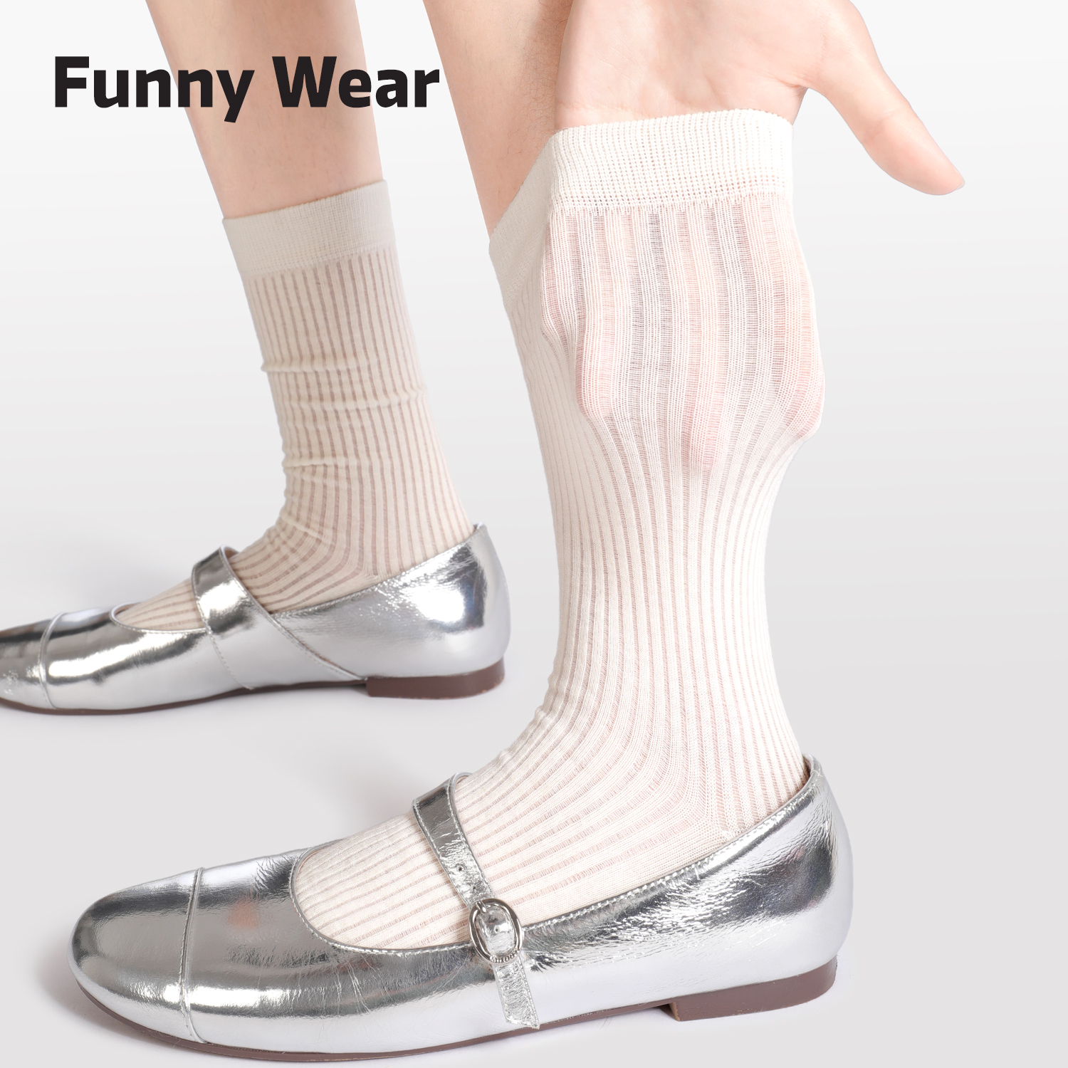 玛丽珍袜子女夏薄款白色堆堆袜